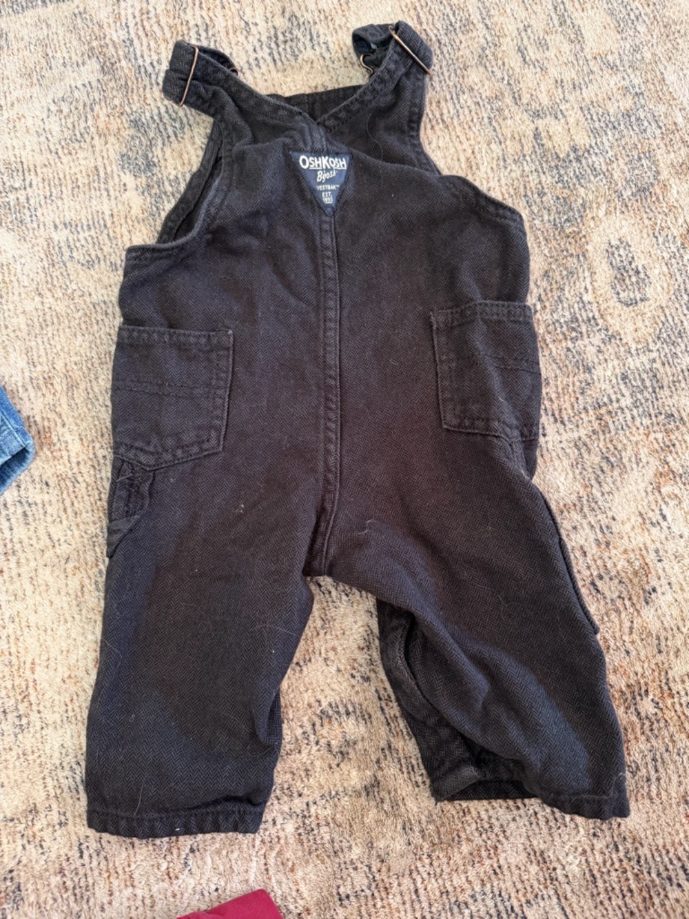 Set of 4 Baby/Toddler Overalls - Brown, Light Blue, Denim, Black - Picture 5 of 13